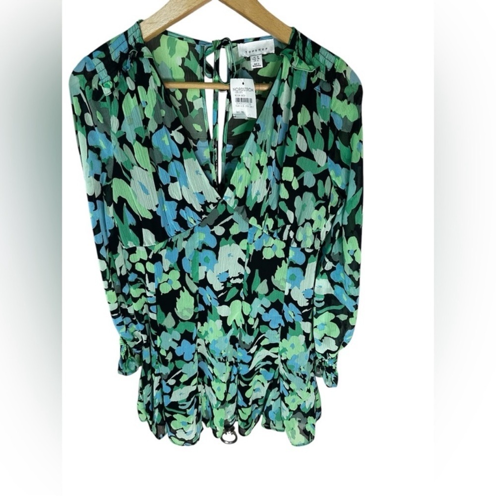 NWT-Topshop ASOS Size 4 Godet Mini Dress Green/Black (Days of our Lives) - Picture 5 of 7